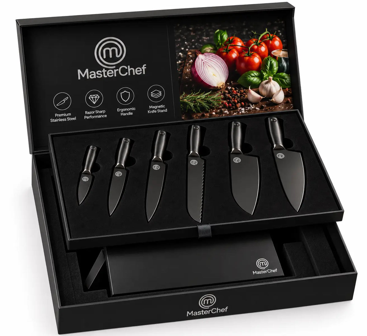 Set Profesional MasterChef™ de 6 Cuchillos con Soporte Magnético