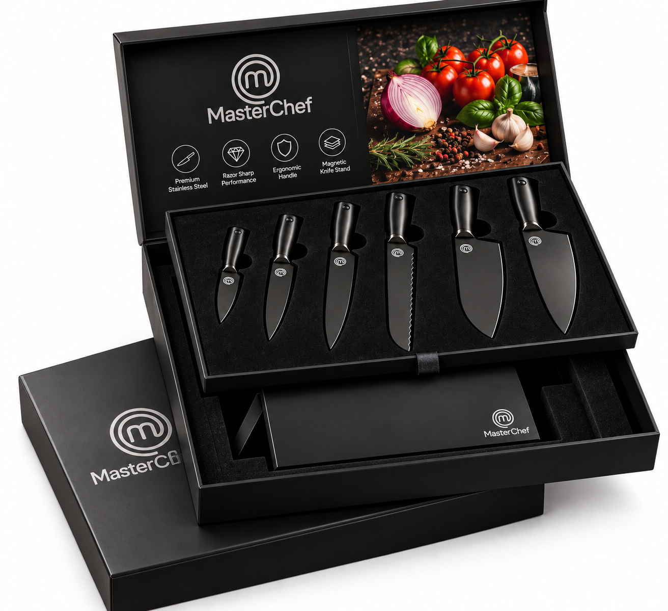 Set Profesional MasterChef™ de 6 Cuchillos con Soporte Magnético